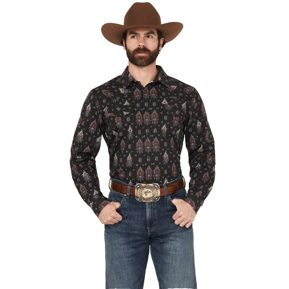Gibson Trading Co Men's Tiki Torch Paisley Pearl Snap Western Shirt XL Rodeo NEW